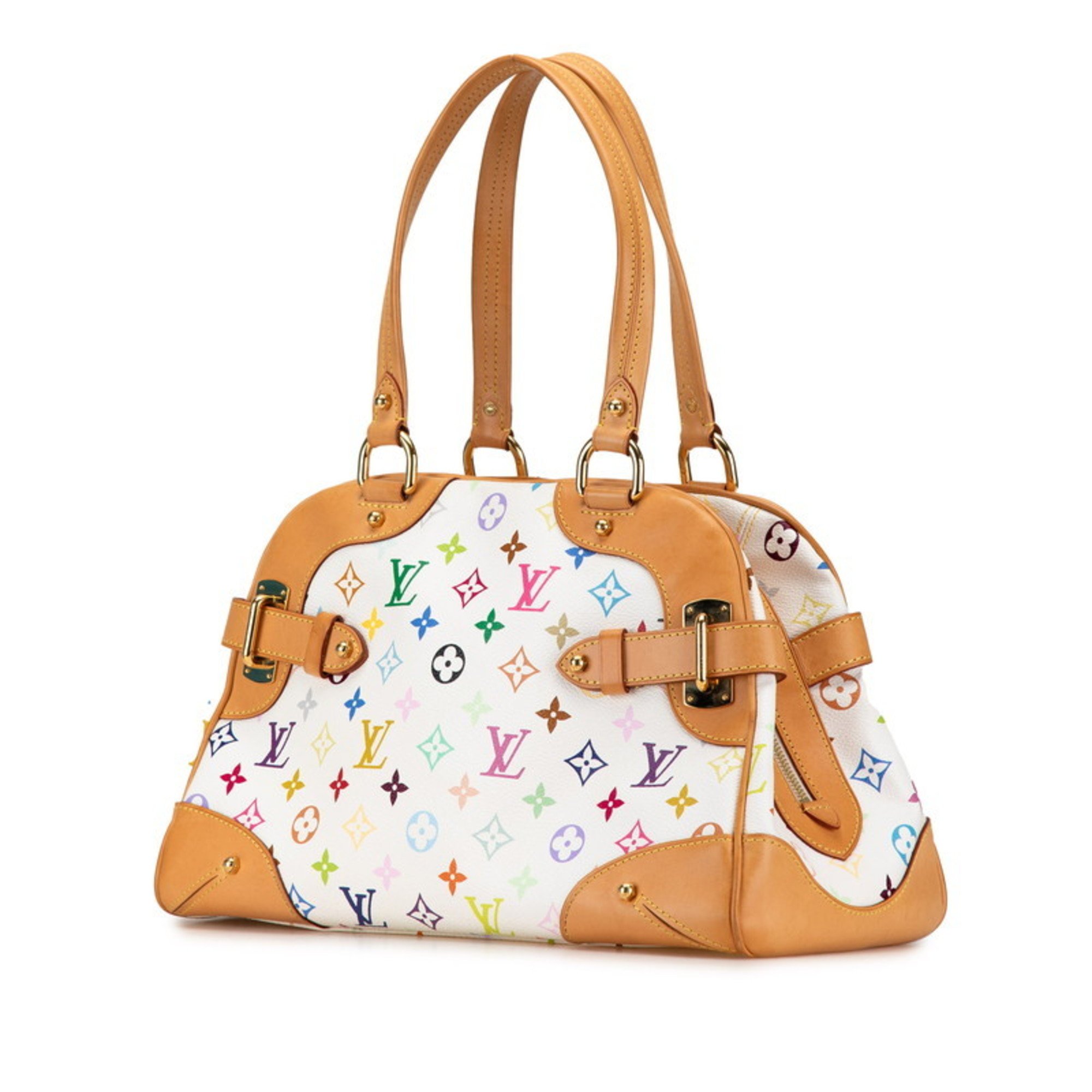 Louis Vuitton Monogram Multicolor Claudia Handbag M40193 Bron Brown PVC Leather Women's LOUIS VUITTON