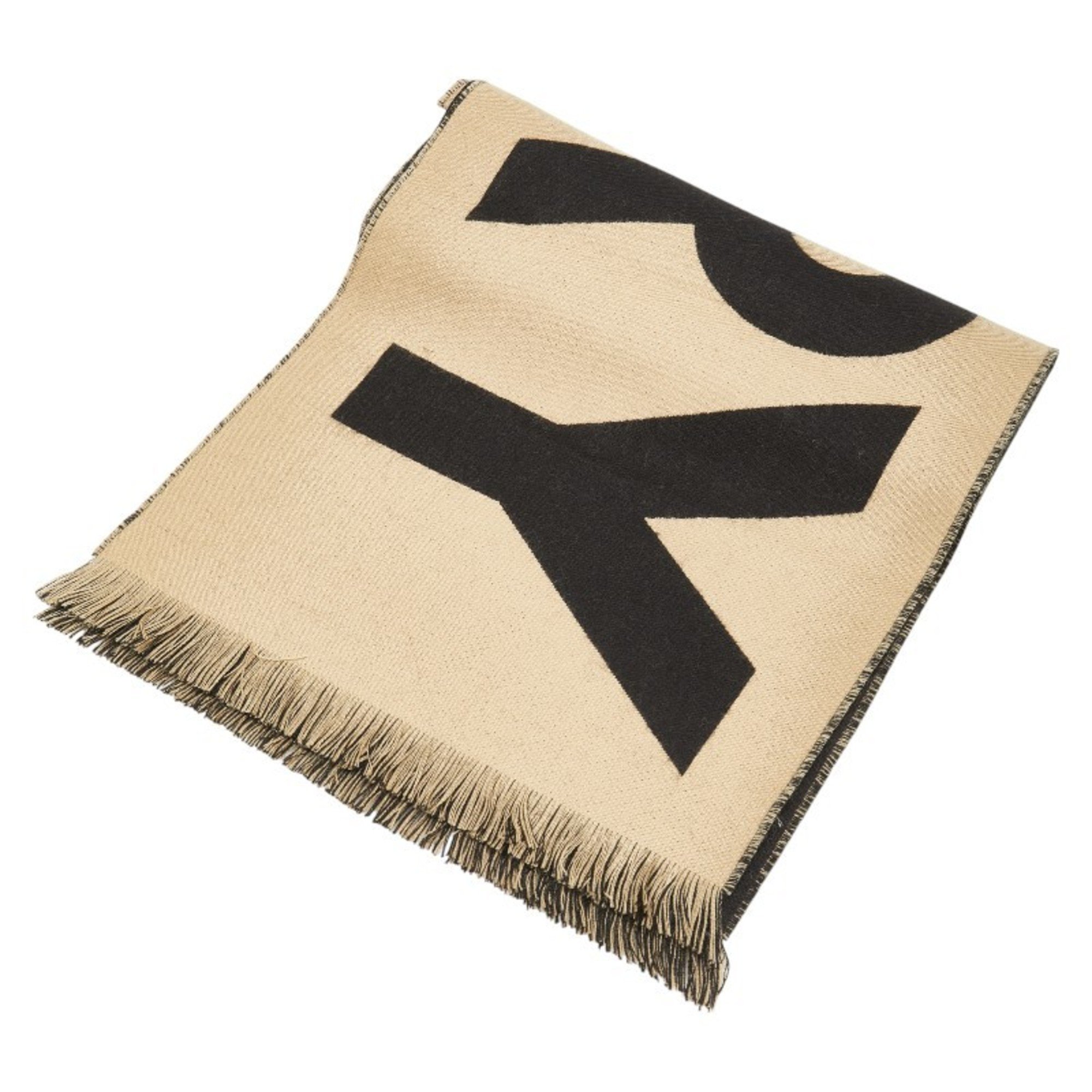 Burberry scarf beige black wool women's BURBERRY