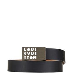 Louis Vuitton Santur LST Belt 85/34 M6809 Black Silver Leather Women's LOUIS VUITTON