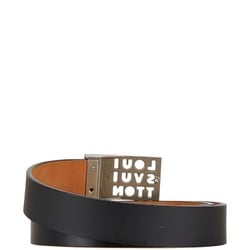 Louis Vuitton Santur LST Belt 85/34 M6809 Black Silver Leather Women's LOUIS VUITTON