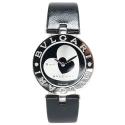 BVLGARI B-zero1 Double Heart Watch BZ30S Quartz Black Dial Stainless Steel Leather Women's