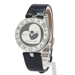 BVLGARI B-zero1 Double Heart Watch BZ30S Quartz Black Dial Stainless Steel Leather Women's