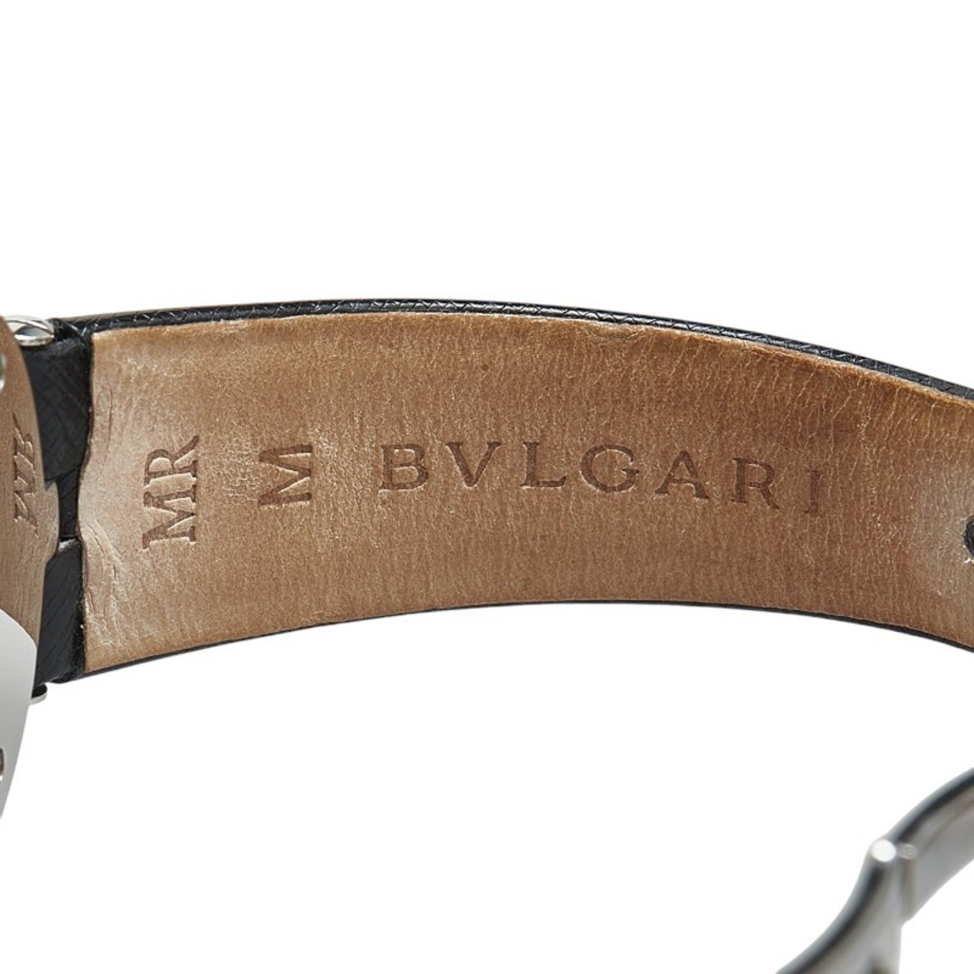 BVLGARI B-zero1 Double Heart Watch BZ30S Quartz Black Dial Stainless Steel Leather Women's