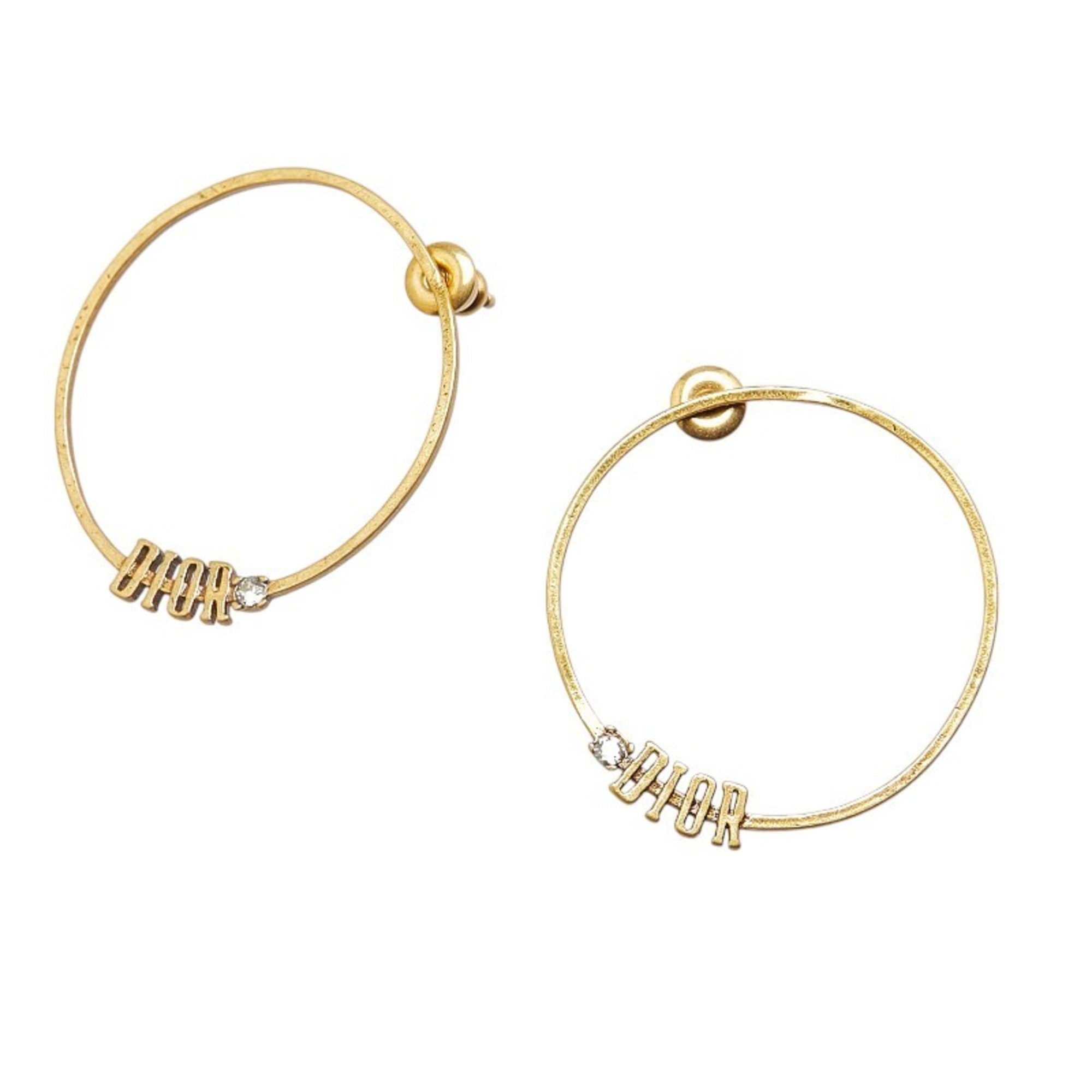 Christian Dior Dior Earrings Gold Plated Women's