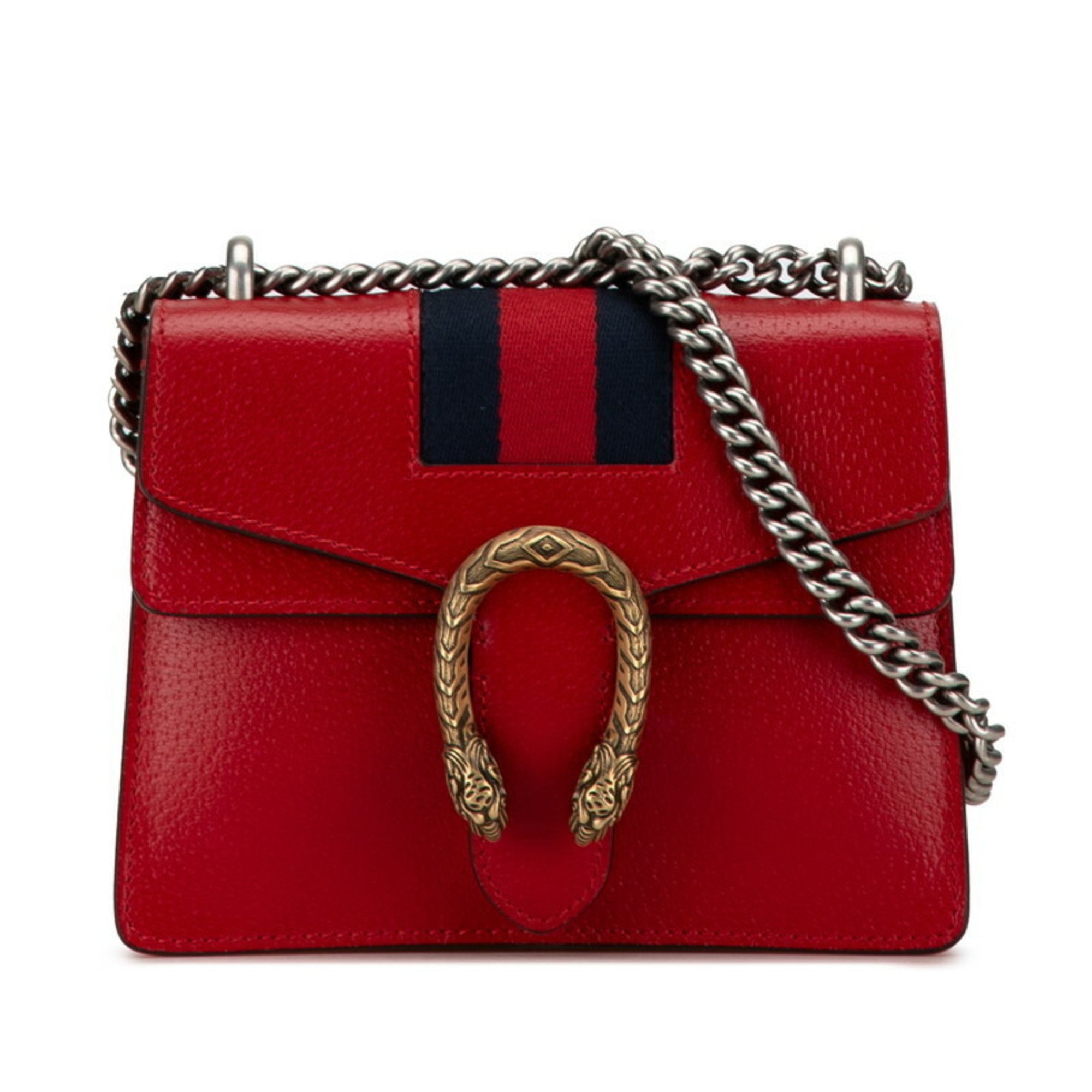 Gucci Dionysus Chain Shoulder Bag 421970 Red Leather Women's GUCCI