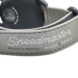 Swatch Speedmaster Collaboration Moon Mission to Mercury Watch SO33A100 Quartz Grey Black Dial Stainless Steel Canvas Bio Ceramic Men's