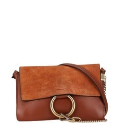 Chloé Chloe Shoulder Bag Brown Leather Suede Women's