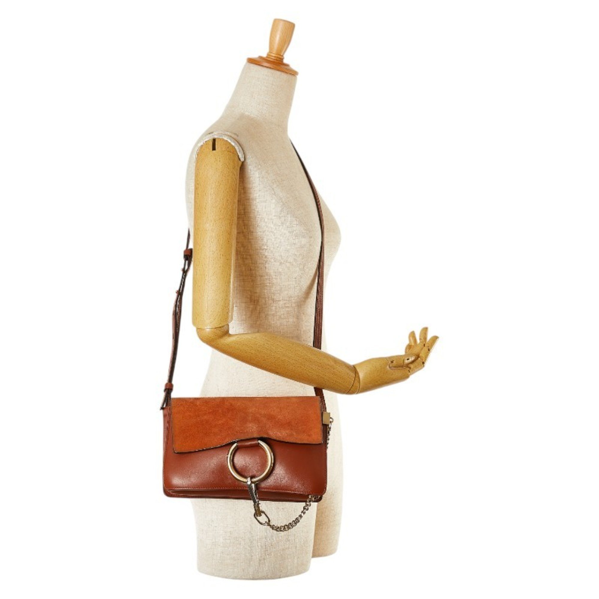 Chloé Chloe Shoulder Bag Brown Leather Suede Women's