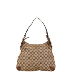 Gucci GG Canvas Horsebit Bag 145826 Beige Brown Leather Women's GUCCI