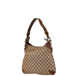 Gucci GG Canvas Horsebit Bag 145826 Beige Brown Leather Women's GUCCI