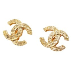 Chanel Coco Mark Earrings Gold Plated Women's CHANEL