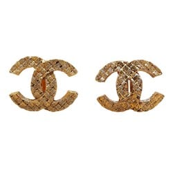 Chanel Coco Mark Earrings Gold Plated Women's CHANEL