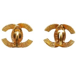 Chanel Coco Mark Earrings Gold Plated Women's CHANEL