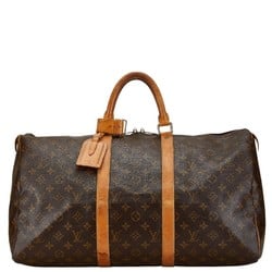 Louis Vuitton Monogram Keepall 50 Boston Bag Travel M41426 Brown PVC Leather Women's LOUIS VUITTON