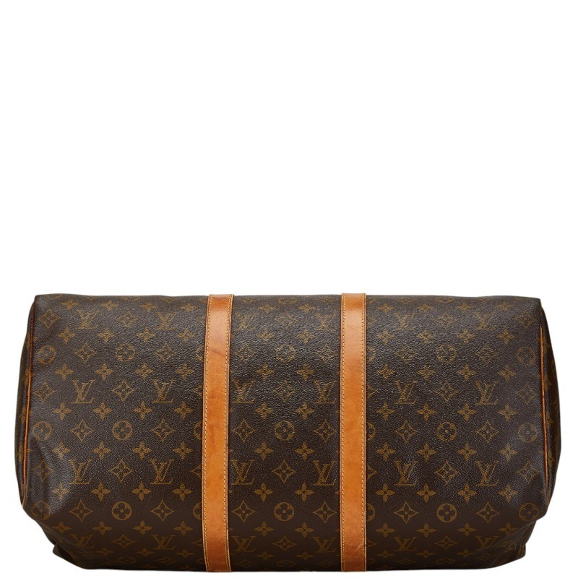 Louis Vuitton Monogram Keepall 50 Boston Bag Travel M41426 Brown PVC Leather Women's LOUIS VUITTON