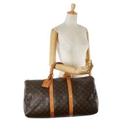 Louis Vuitton Monogram Keepall 50 Boston Bag Travel M41426 Brown PVC Leather Women's LOUIS VUITTON