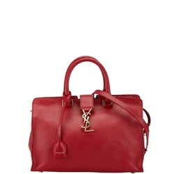 Saint Laurent YSL Baby Cabas Handbag Shoulder Bag 394461 Red Leather Women's SAINT LAURENT