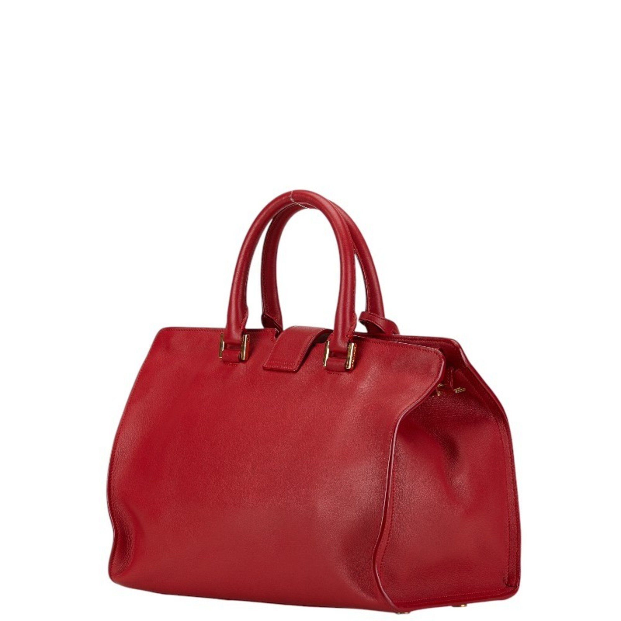 Saint Laurent YSL Baby Cabas Handbag Shoulder Bag 394461 Red Leather Women's SAINT LAURENT