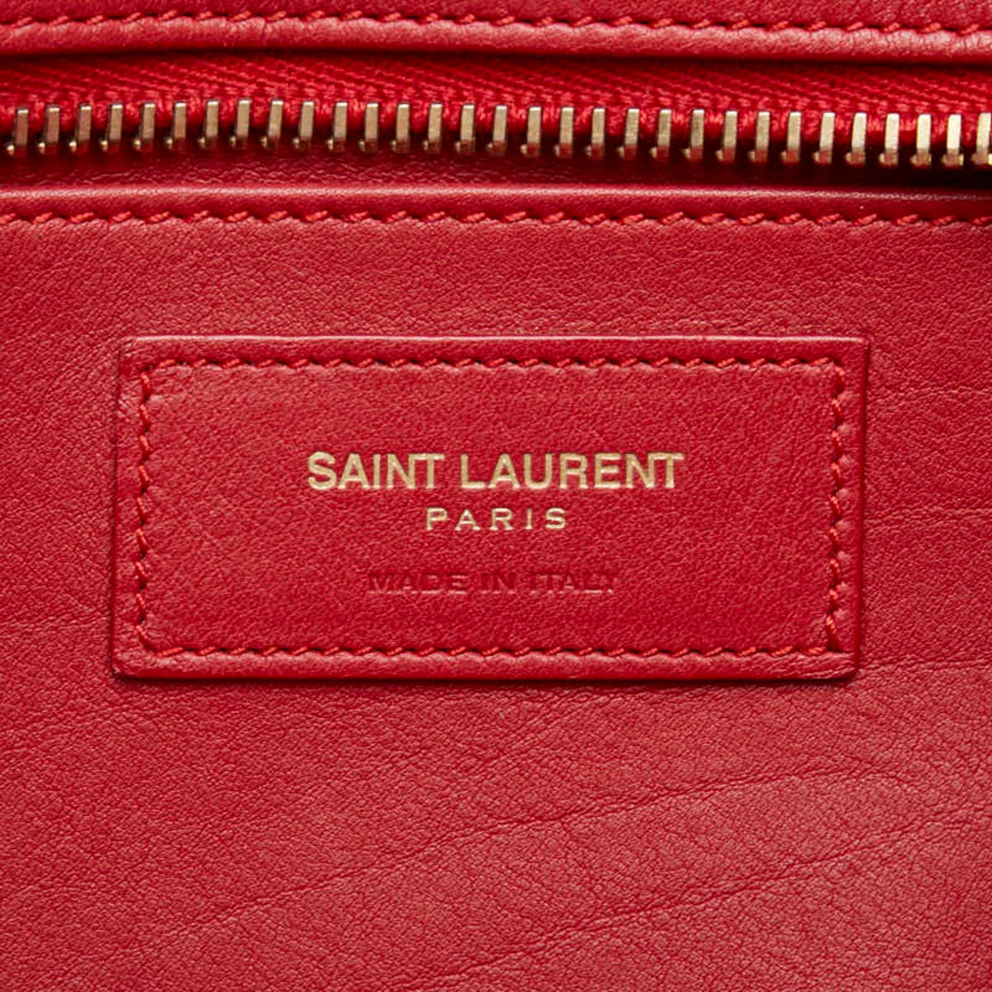 Saint Laurent YSL Baby Cabas Handbag Shoulder Bag 394461 Red Leather Women's SAINT LAURENT