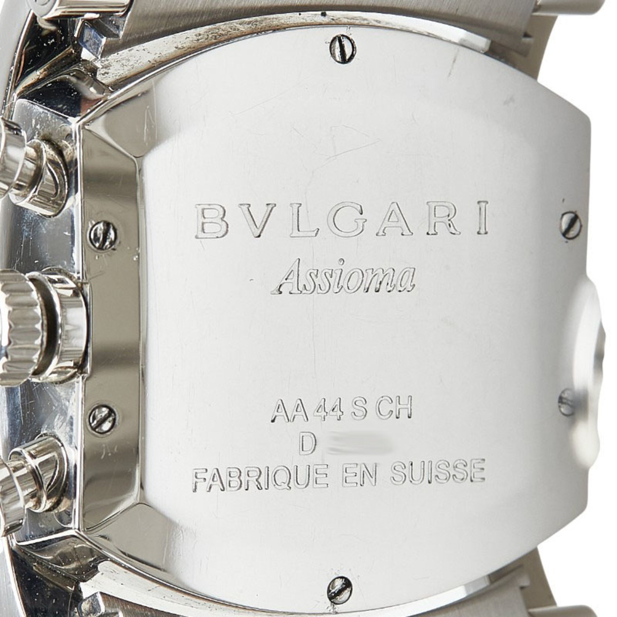 BVLGARI Ashoma Watch A4SCH Automatic Navy Dial Stainless Steel Men's