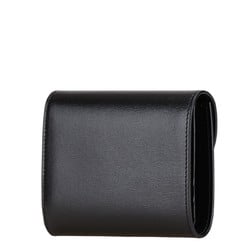 Celine Triomphe Bi-fold Wallet Black Gold Leather Women's CELINE