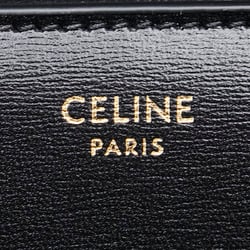 Celine Triomphe Bi-fold Wallet Black Gold Leather Women's CELINE