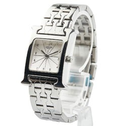 Hermes H Watch Wristwatch HH1.210 Quartz White Dial Stainless Steel Ladies HERMES