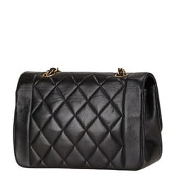 CHANEL Matelasse Diana 23 Coco Mark Chain Shoulder Bag Black Lambskin Women's