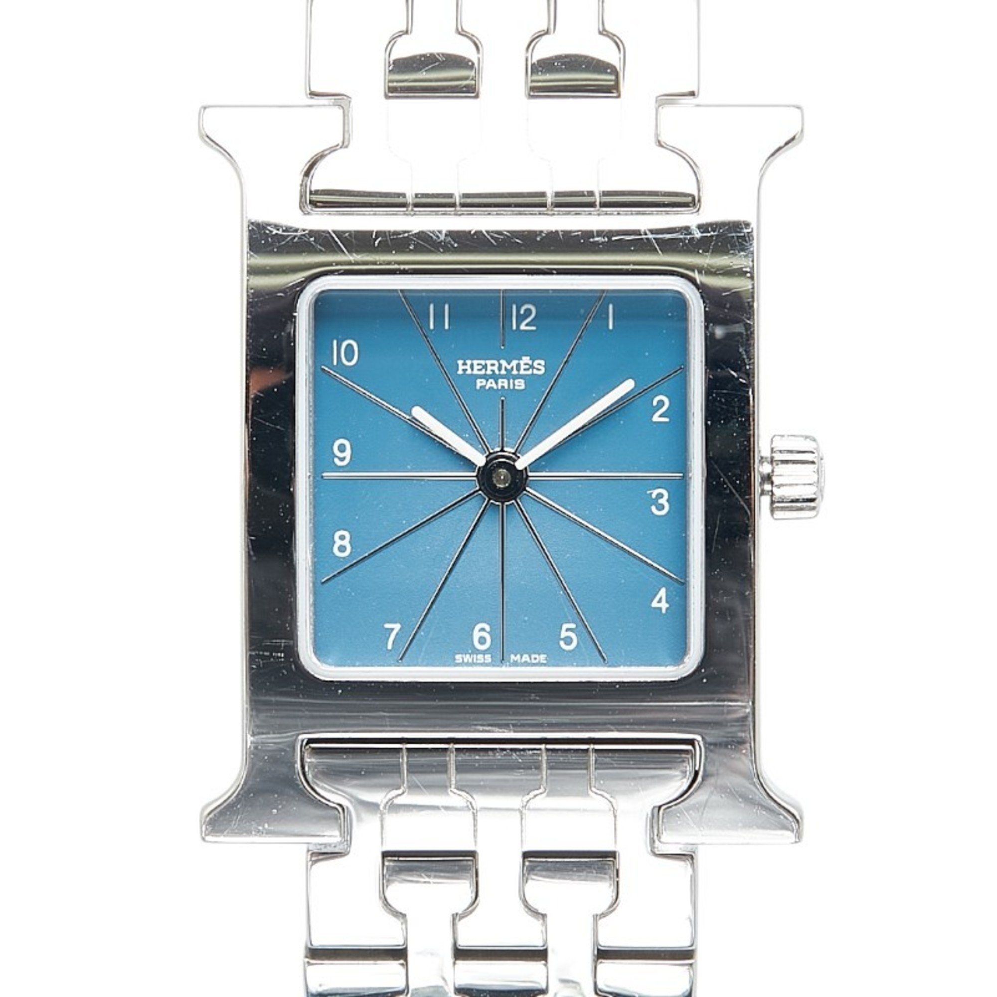 Hermes H Watch HH1.210 Quartz Blue Dial Stainless Steel Ladies HERMES