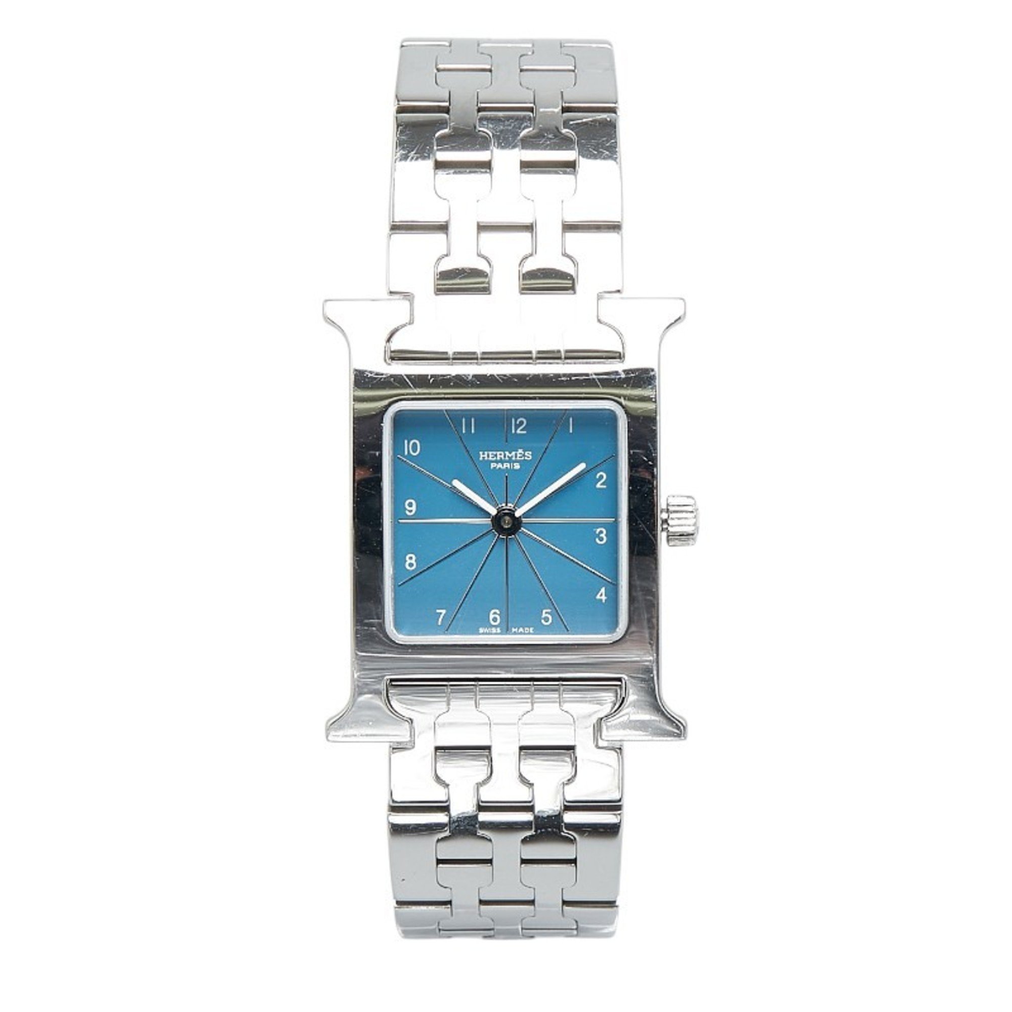 Hermes H Watch HH1.210 Quartz Blue Dial Stainless Steel Ladies HERMES