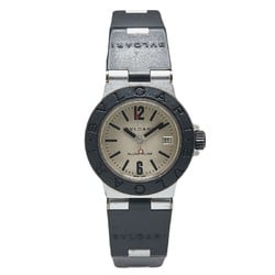 BVLGARI Watch AL29TA Quartz Silver Dial Rubber Alum Ladies