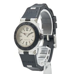 BVLGARI Watch AL29TA Quartz Silver Dial Rubber Alum Ladies