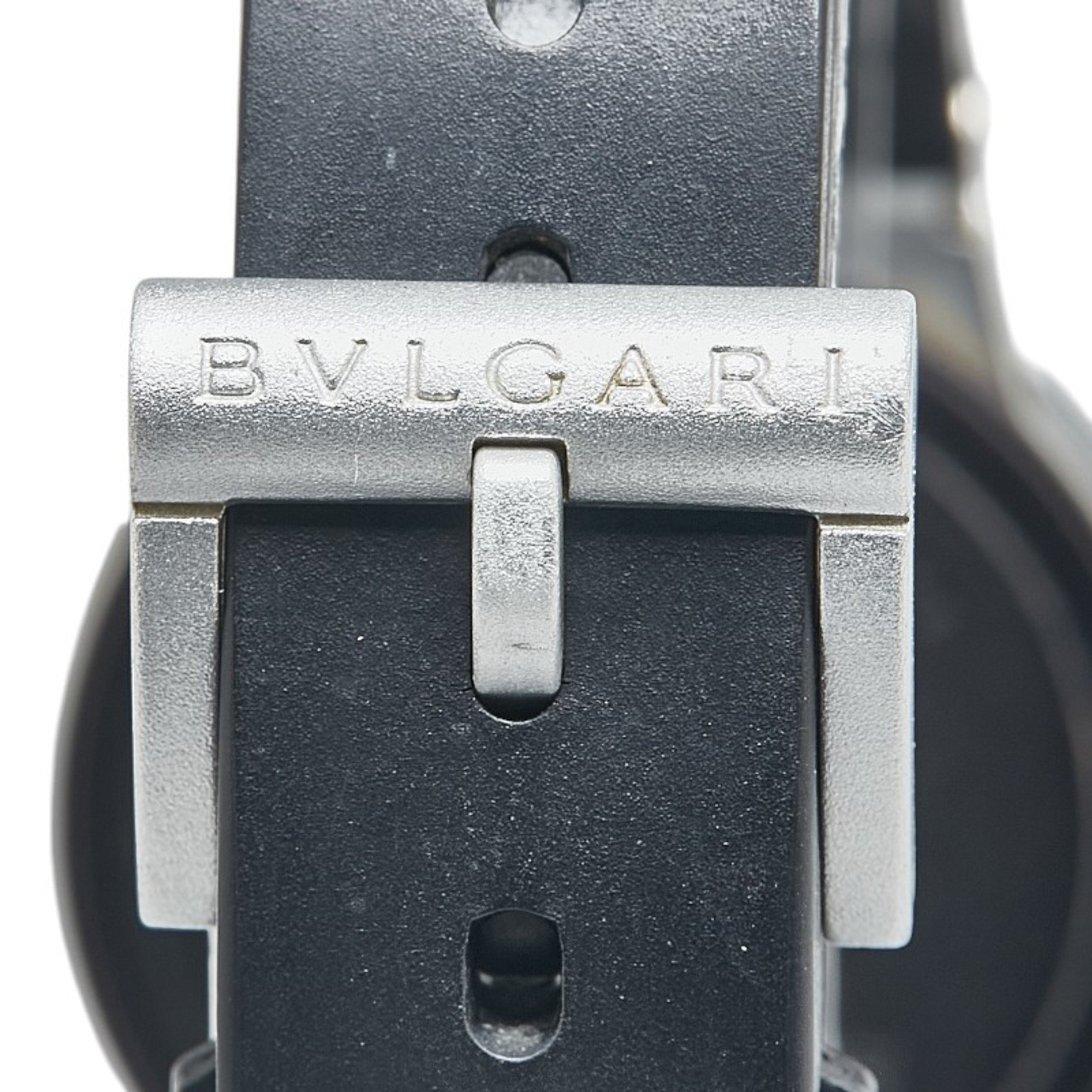 BVLGARI Watch AL29TA Quartz Silver Dial Rubber Alum Ladies