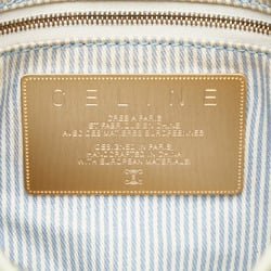 Celine Triomphe C Macadam Shoulder Bag Blue White Canvas Leather Women's CELINE