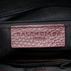 Balenciaga BB Pattern Bag Handbag Gray Wine Red Canvas Leather Women's BALENCIAGA