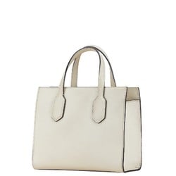 Gucci GG Ribbon Handbag Shoulder Bag 443089 White Leather Women's GUCCI