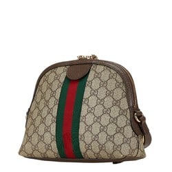 Gucci GG Supreme Ophidia Sherry Line Shoulder Bag 499621 Khaki Brown PVC Leather Women's GUCCI