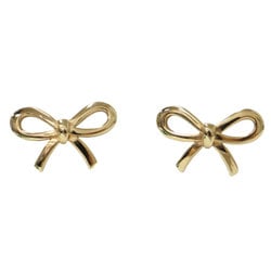 TIFFANY&Co. Tiffany K18 Bow Earrings Ribbon Motif Yellow Gold Luxury Ladies