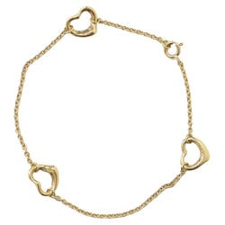 TIFFANY&Co. Tiffany K18 Heart Bracelet Elsa Peretti 3-Row Chain Yellow Gold Luxury Women's