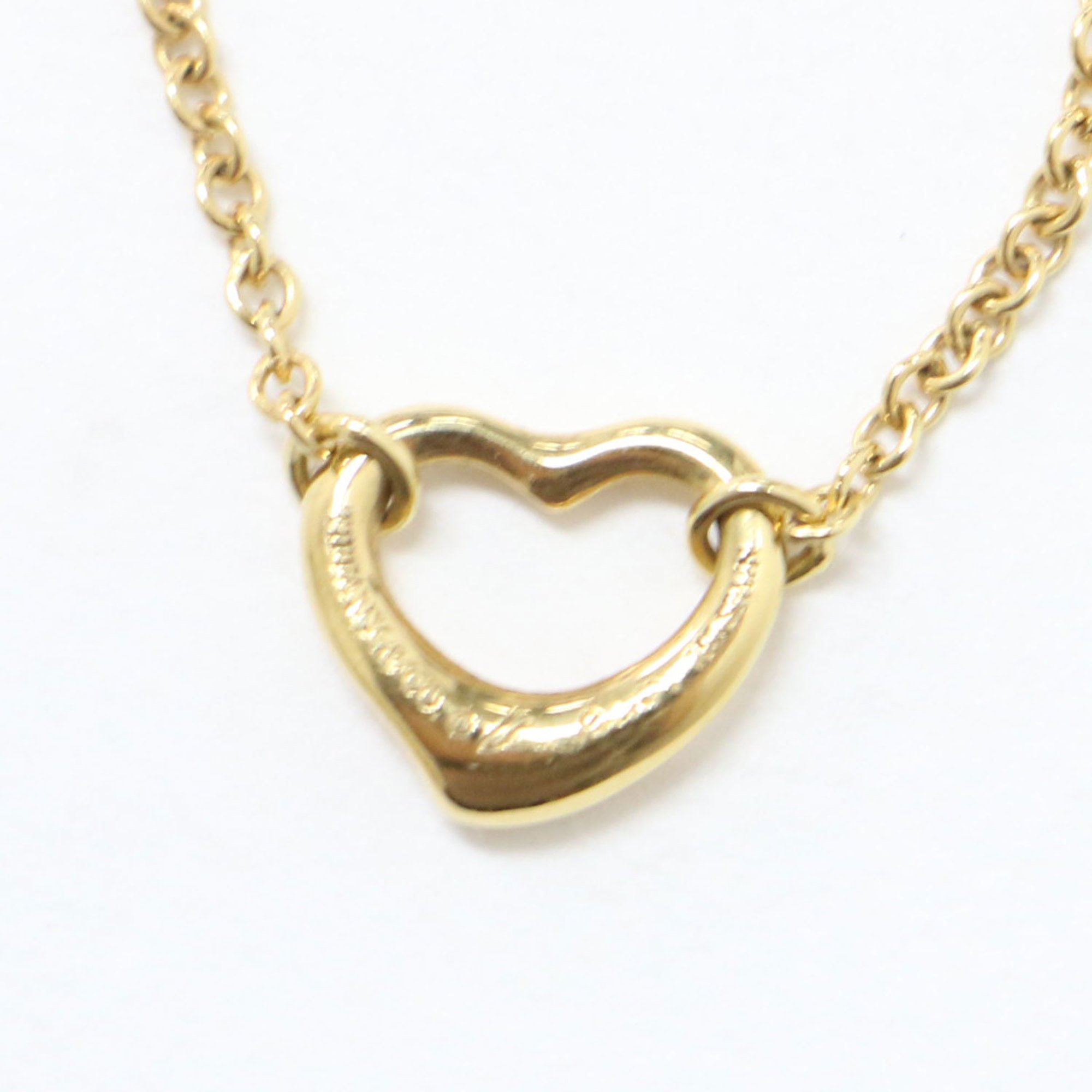 TIFFANY&Co. Tiffany K18 Heart Bracelet Elsa Peretti 3-Row Chain Yellow Gold Luxury Women's