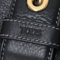 Tod's TODS Leather Handbag Belt Buckle Black Women's