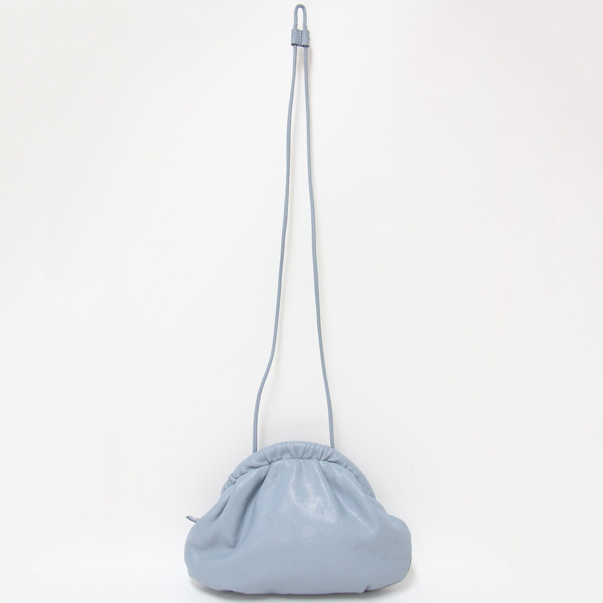 FURLA Leather Pouch Shoulder Bag WB00261 Light Blue Women's