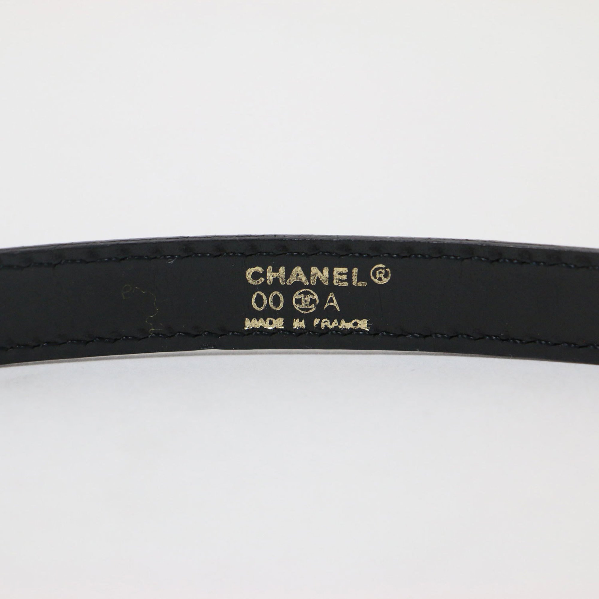 CHANEL Chanel Size: 80/32 Coco Mark Leather Belt Metal Buckle 00A Black Women's