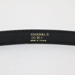 CHANEL Chanel Size: 80/32 Coco Mark Leather Belt Metal Buckle 00A Black Women's