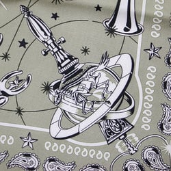 HERMES Silk Bandana 55 Chorus Stellarum Scarf Muffler Khaki Women's