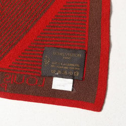 LOUIS VUITTON Louis Vuitton Cashmere Wool Scarf Red Brown Men's