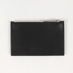 BOTTEGA VENETA Intrecciato zip-up leather card case (ZIPPED CARD CASE) coin case, recent model, black, men's