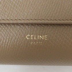 CELINE Small Trifold Wallet Grained Calfskin Leather Camel Women's