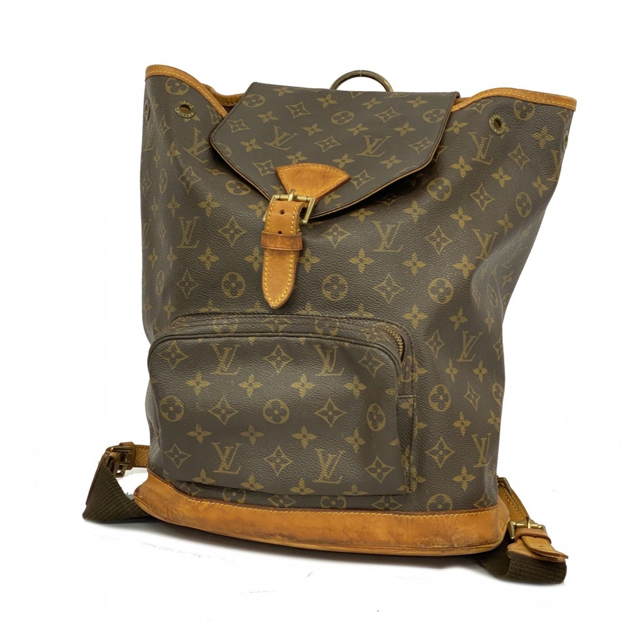 Louis Vuitton Backpack Daypack Monogram Montsouris GM M51135 Brown Women's