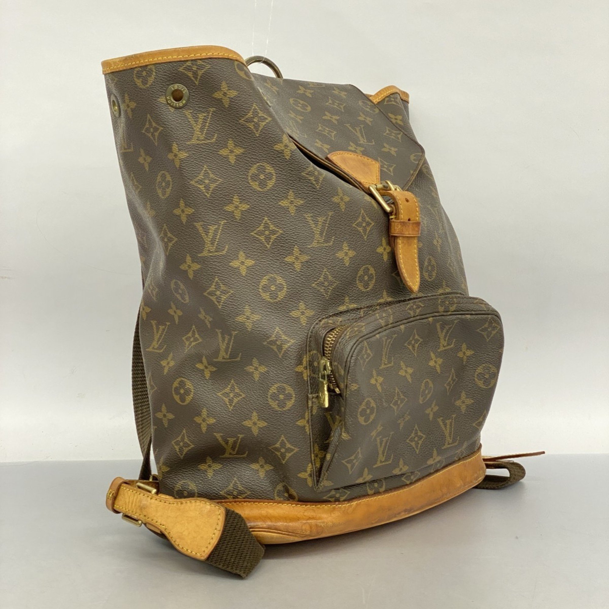 Louis Vuitton Backpack Daypack Monogram Montsouris GM M51135 Brown Women's